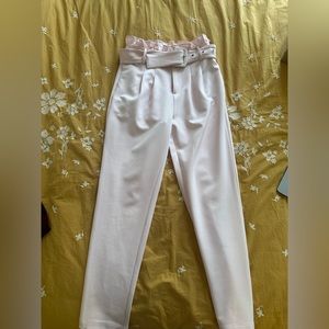 Lovers + Friends Light Pink High Waisted Ruffled Pants with Belt